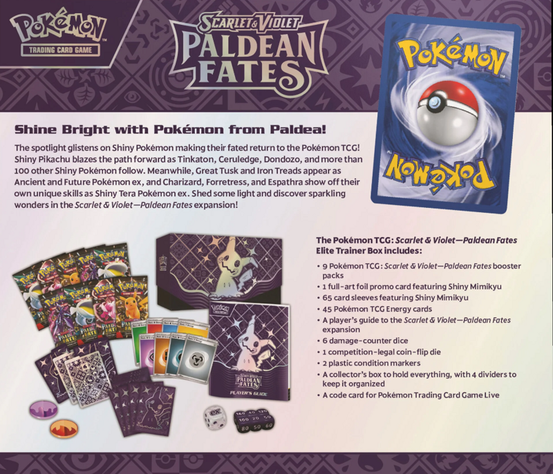 Pokemon Paldean Fates Elite Trainer Box