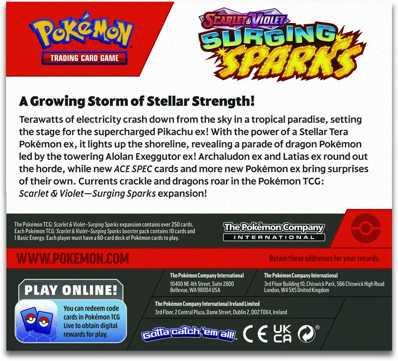Pokemon Scarlet & Violet Surging Sparks: Booster Box (36 Packs)