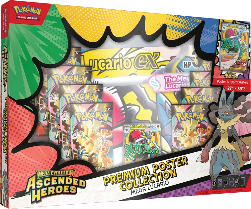 Pokemon Mega Evolution Ascended Heroes Premium Poster Collection Mega Lucario EX