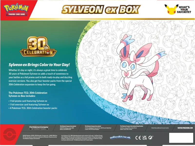 Pokemon 30th Celebration Sylveon EX Collection Box